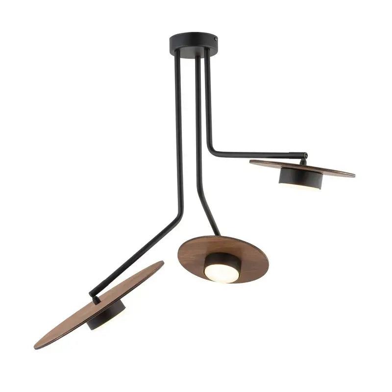 B-Ware Nowodvorski Lighting Deckenleuchte Disk Mit Holzelementen Dreiflammig Gx53 S869