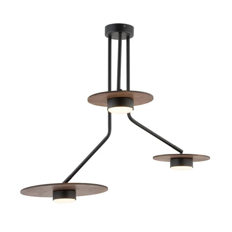 Nowodvorski Lighting Deckenleuchte Disk mit Holzelementen dreiflammig GX53 S869 - 5903139764490