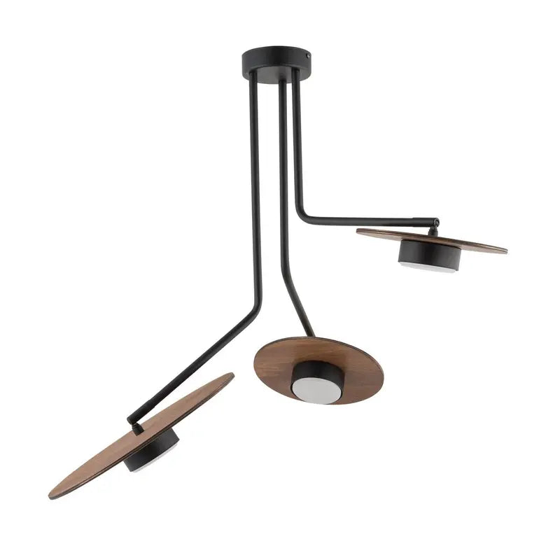 Nowodvorski Lighting Deckenleuchte Disk mit Holzelementen dreiflammig GX53 S869 - 5903139764490