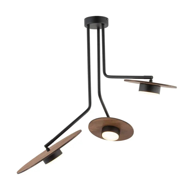 Nowodvorski Lighting Deckenleuchte Disk mit Holzelementen dreiflammig GX53 S869 - 5903139764490