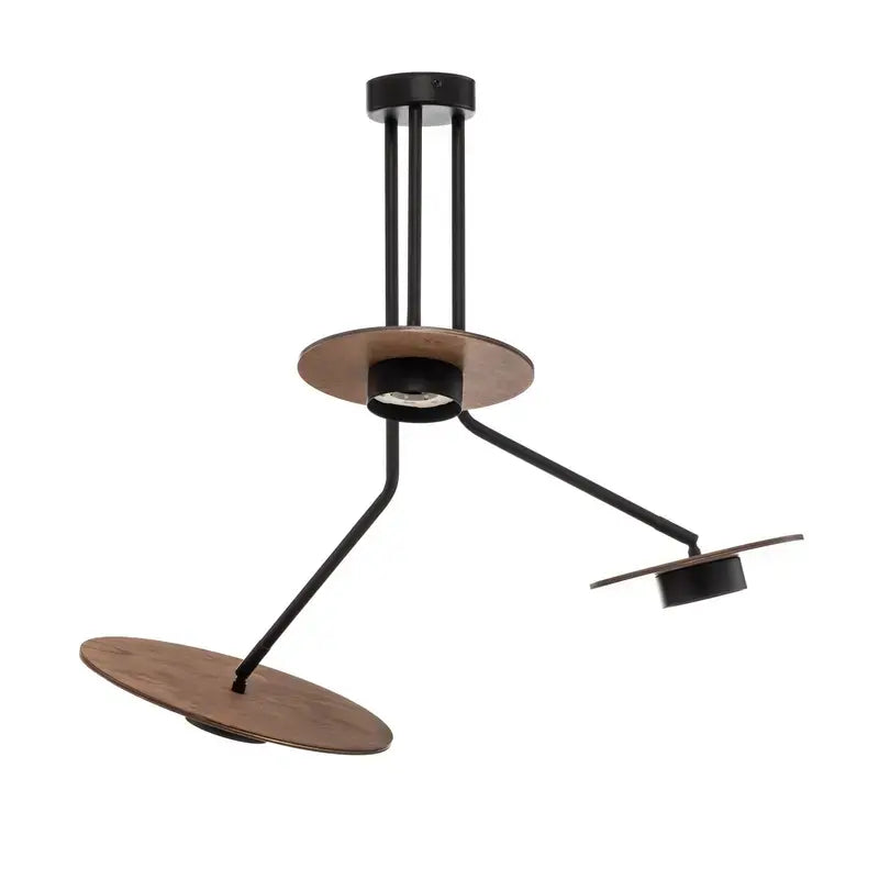 B-Ware Nowodvorski Lighting Deckenleuchte Disk Mit Holzelementen Dreiflammig Gx53 S869