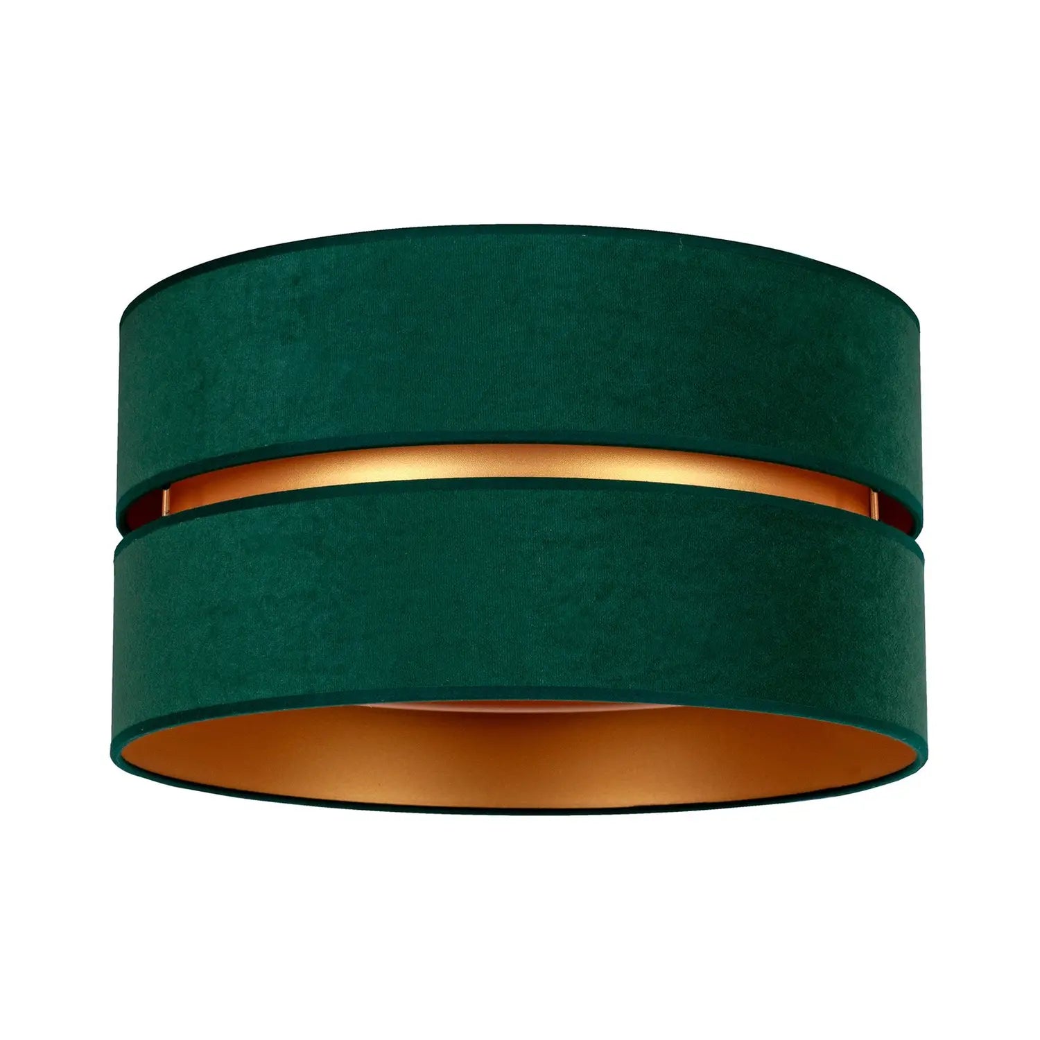 B-Ware Duo Deckenleuchte Lampe Deckenlampe Grün/Gold Samt Metall ø60cm Dimmbar  - 5903689189842