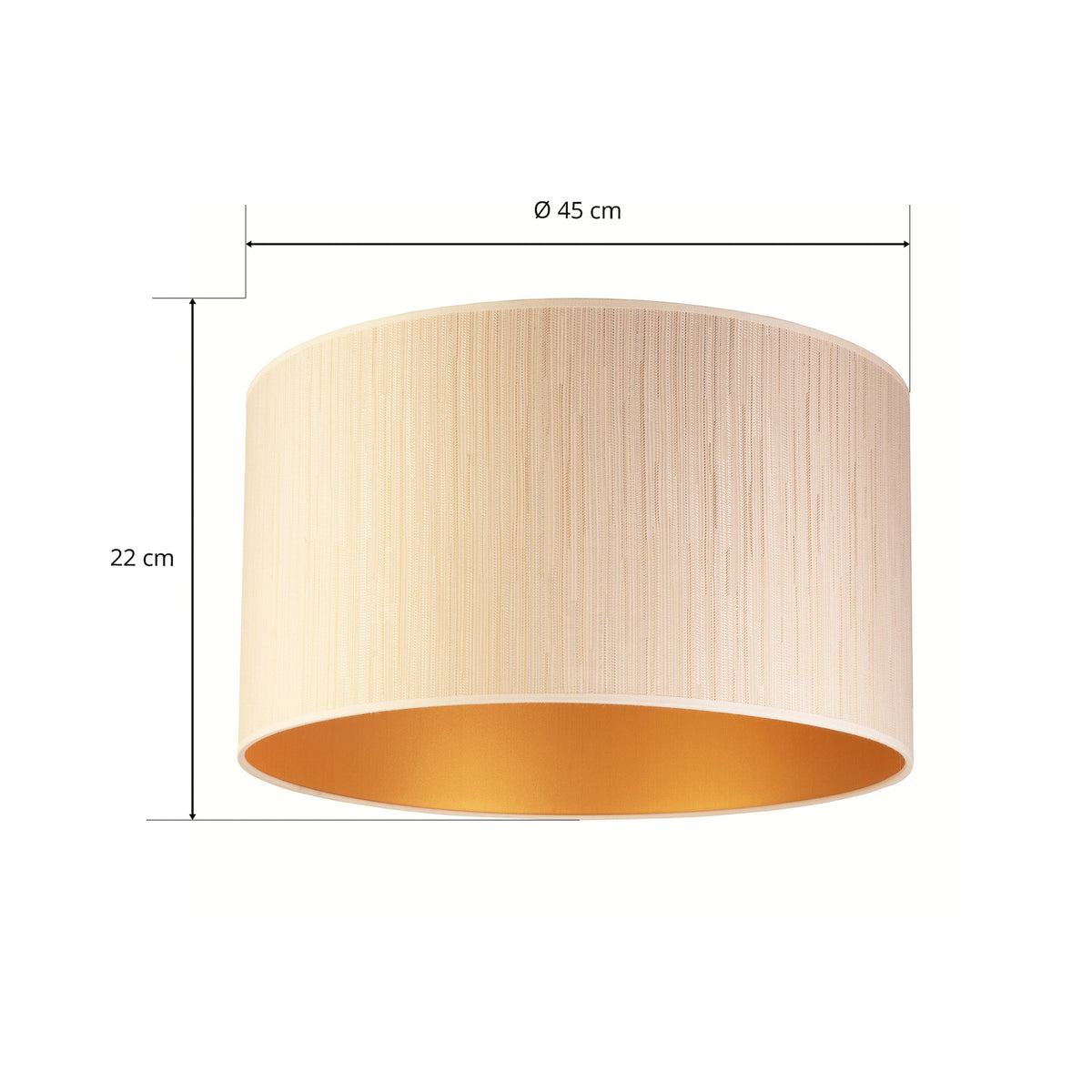 Deckenleuchte Lampe Essex strukturierter Stoff Textil gold Kunststoff - 5903689180474