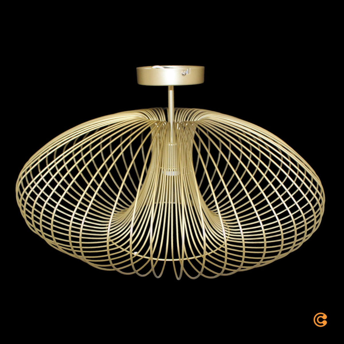 FABAS LUCE Deckenleuchte Lampe Fassa gold edelmatt Metall Ø 60 cm Möbel Leuchte - 8019282541110
