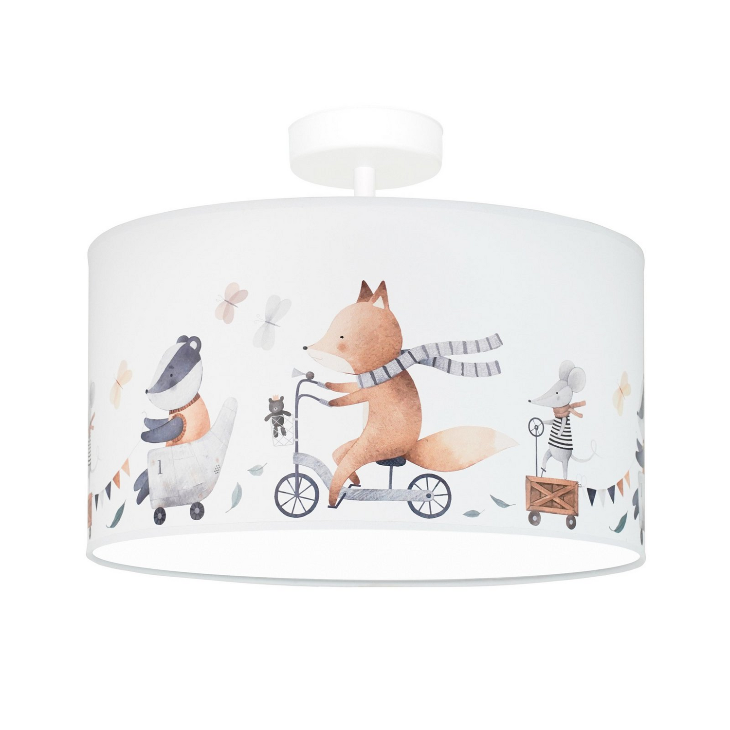 B-Ware Ferdi Deckenleuchte Lampe Kinderzimmer Textil Weiß Bunt Leuchte Spot Licht - 5905317606974