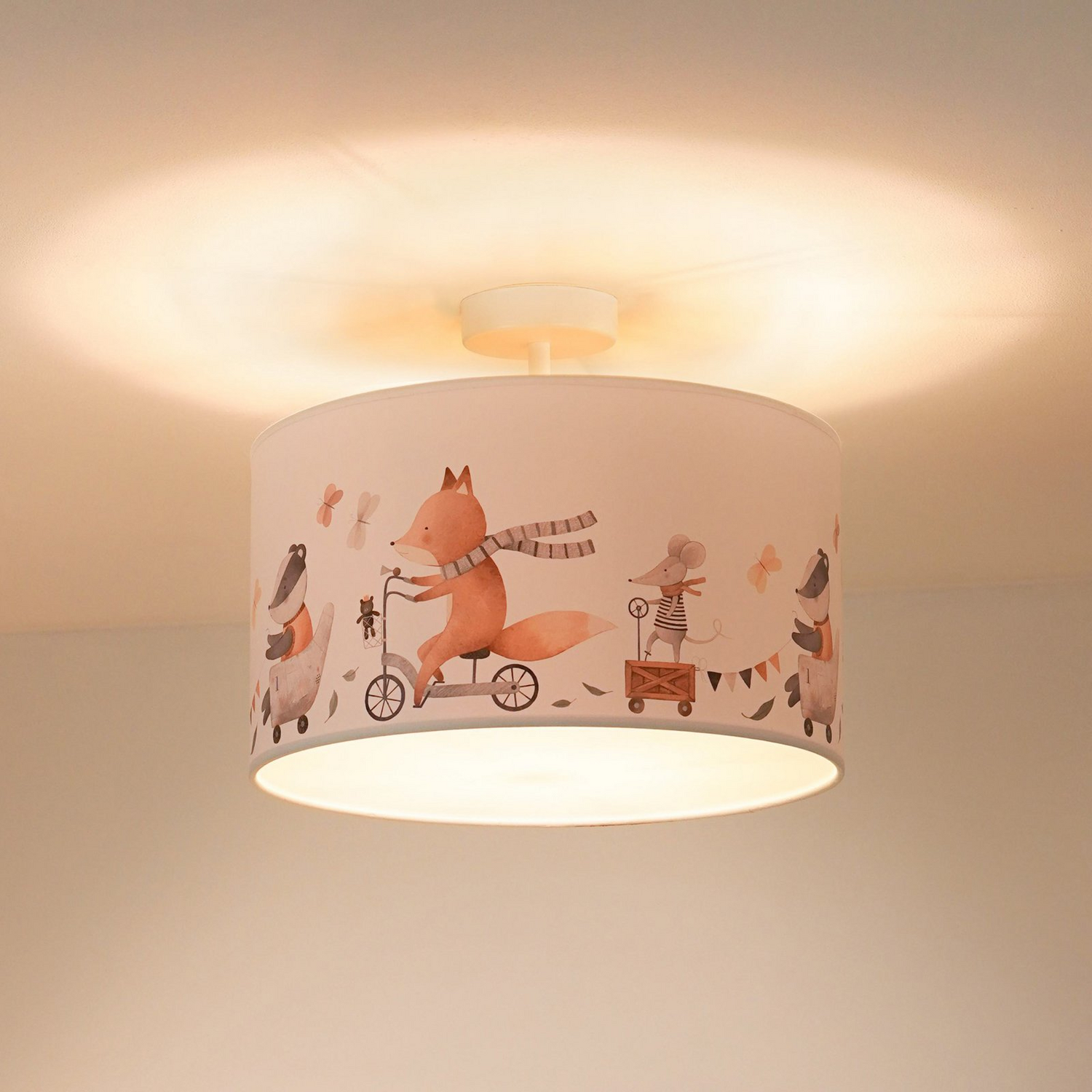 B-Ware Ferdi Deckenleuchte Lampe Kinderzimmer Textil Weiß Bunt Leuchte Spot Licht - 5905317606974