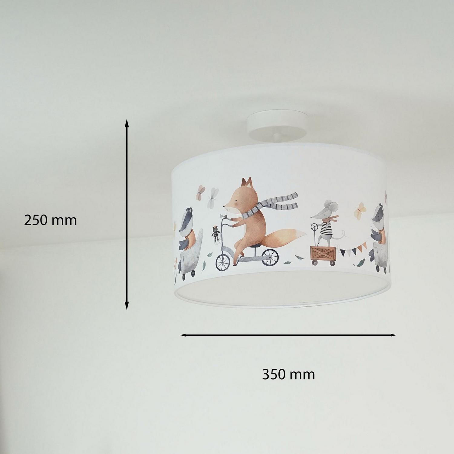 B-Ware Ferdi Deckenleuchte Lampe Kinderzimmer Textil Weiß Bunt Leuchte Spot Licht - 5905317606974