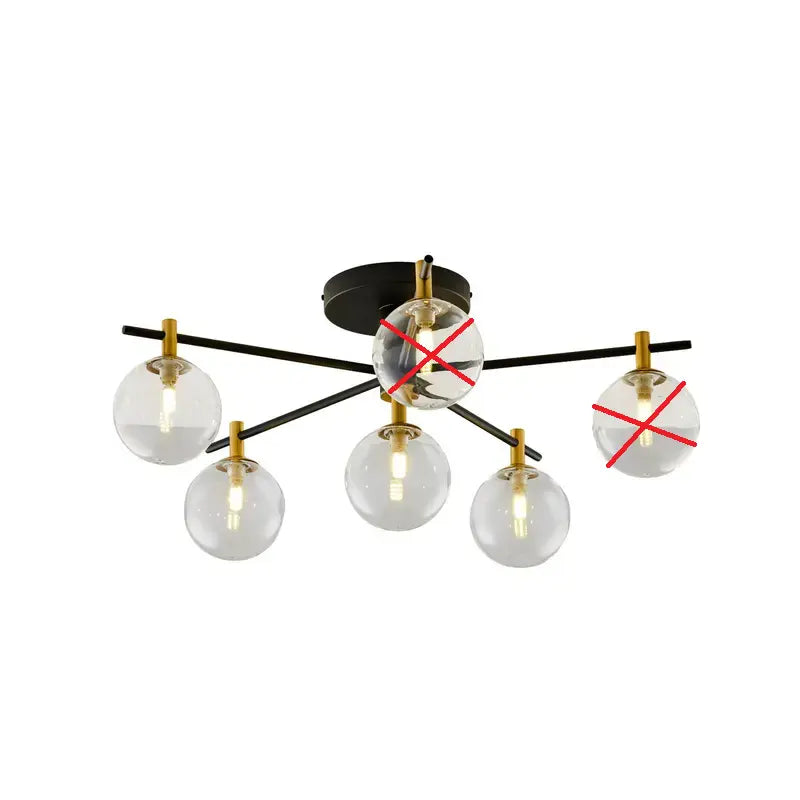 B-Ware Jupiter Deckenleuchte Figaro Schwarz Gold Glas 6 Flammig G9 34cm Siehe Text/Foto - 5905962020361