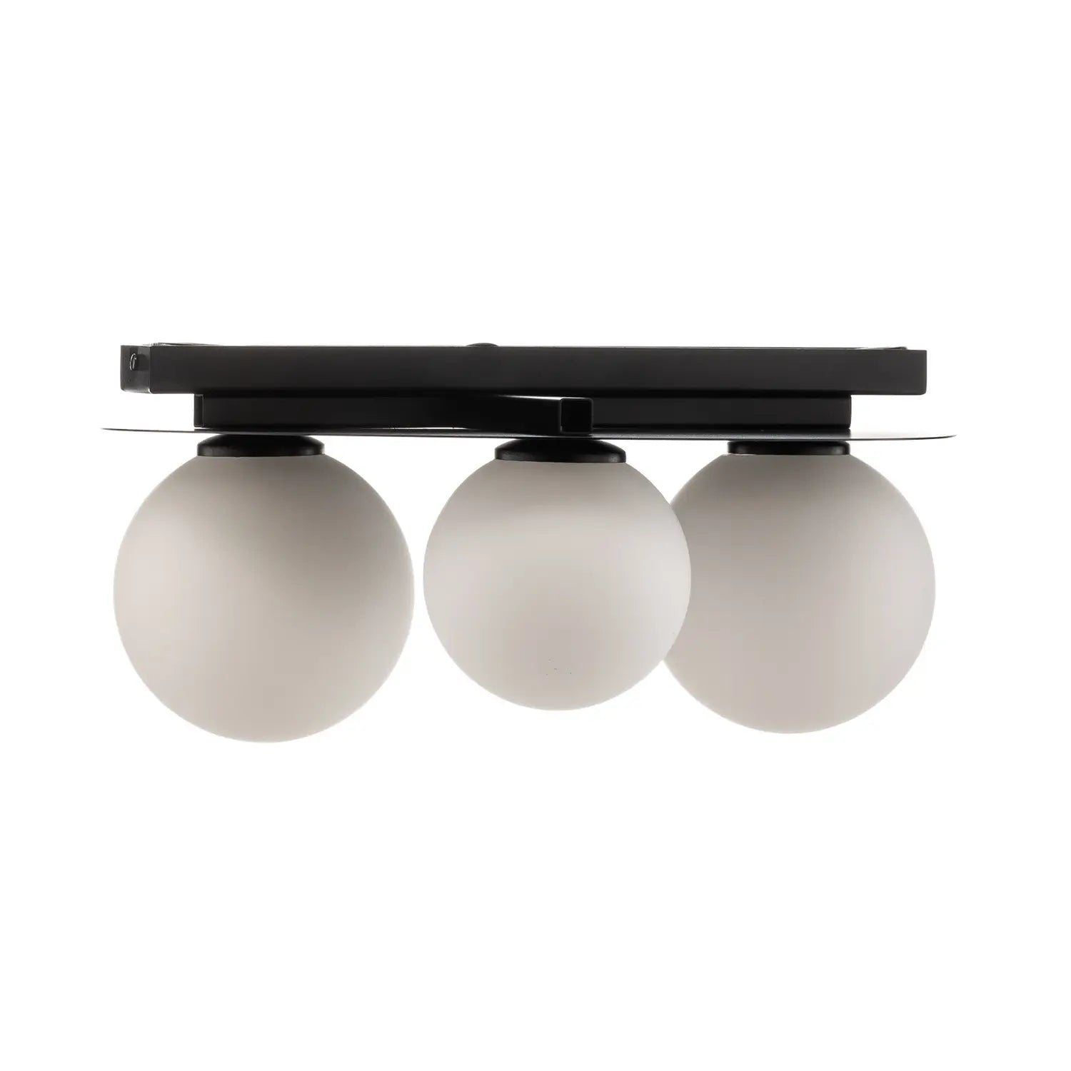 B-Ware Firn Deckenleuchte Lampe Rund Dreiarmig Schwarz Weiss Stahl Glas - 5907554417825