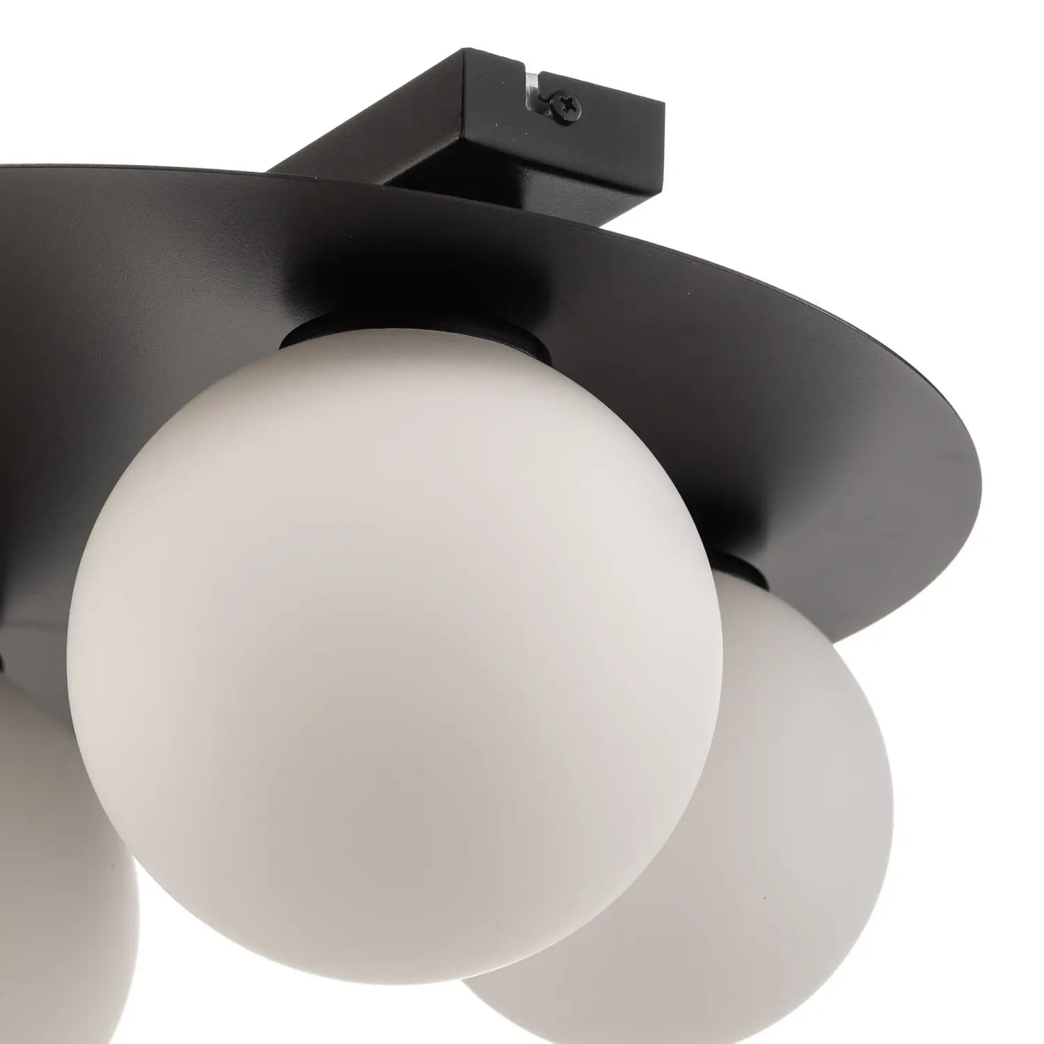 B-Ware Firn Deckenleuchte Lampe Rund Dreiarmig Schwarz Weiss Stahl Glas - 5907554417825