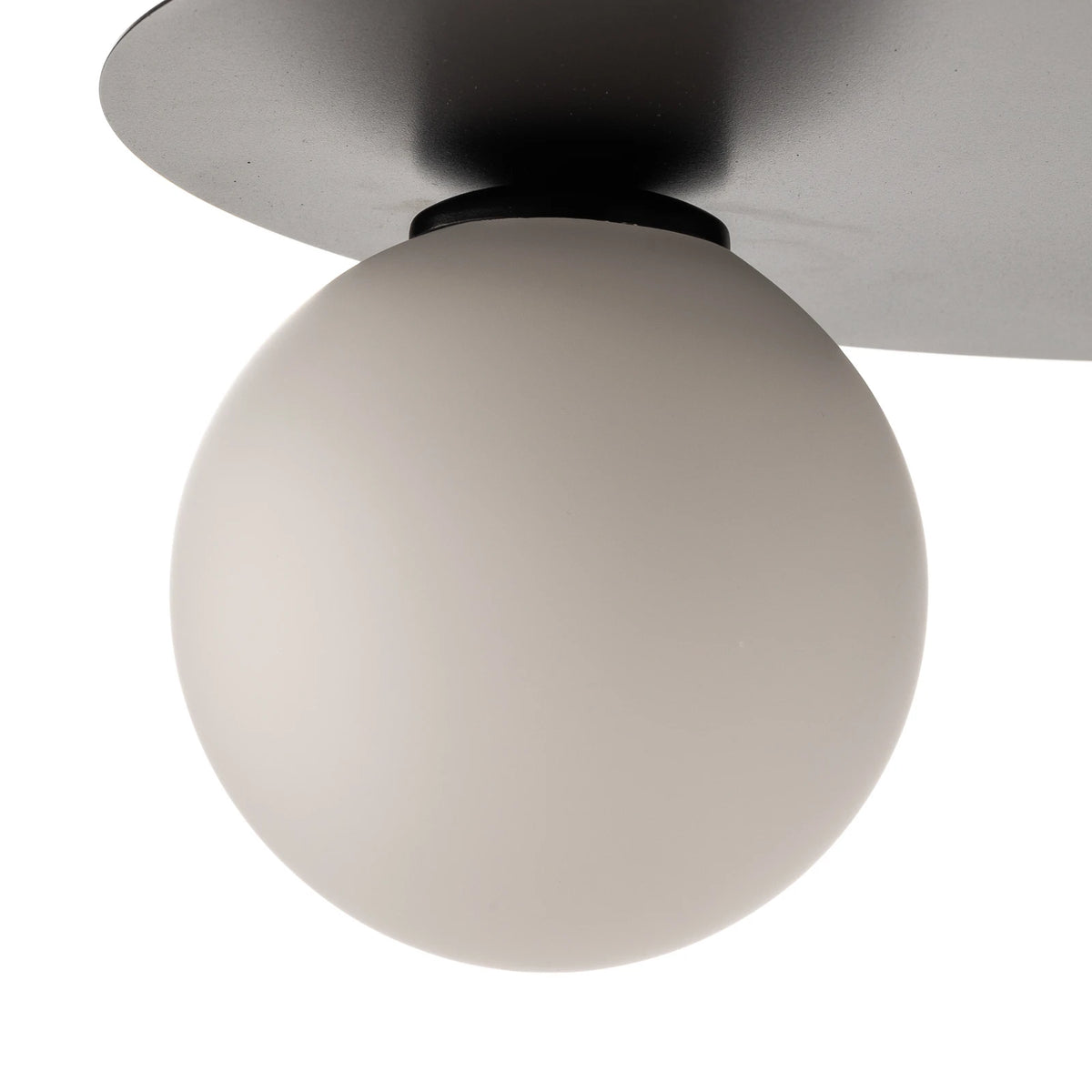 Firn Deckenleuchte Lampe rund dreiarmig Schwarz Weiss Stahl Glas - 5907554417825
