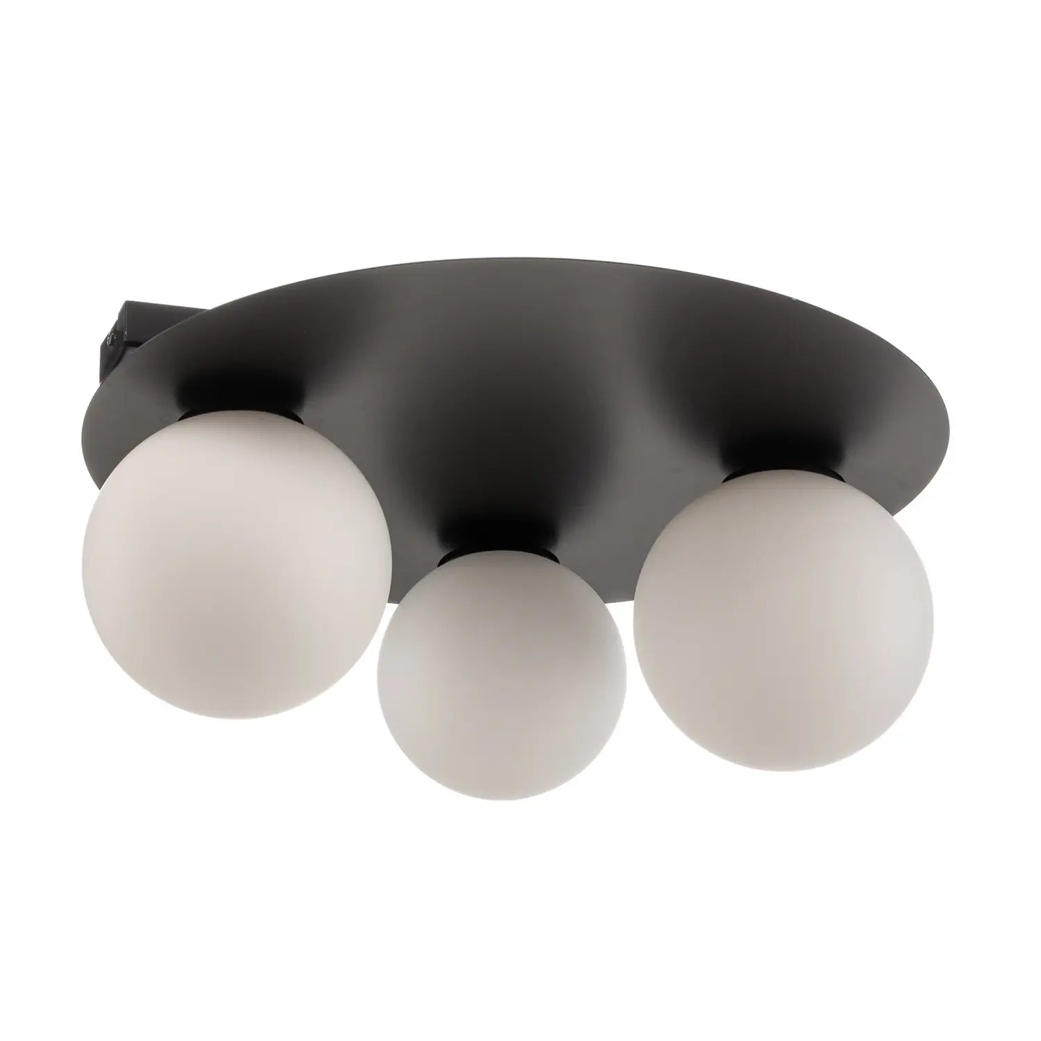 B-Ware Firn Deckenleuchte Lampe Rund Dreiarmig Schwarz Weiss Stahl Glas - 5907554417825