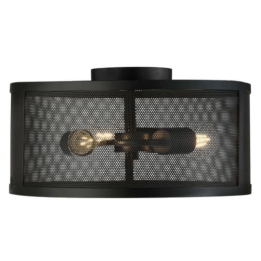 B-Ware Searchlight Deckenlampe Fishnet Deckenlampe Deckenlicht E27 Metall Schwarz - 5053423134376