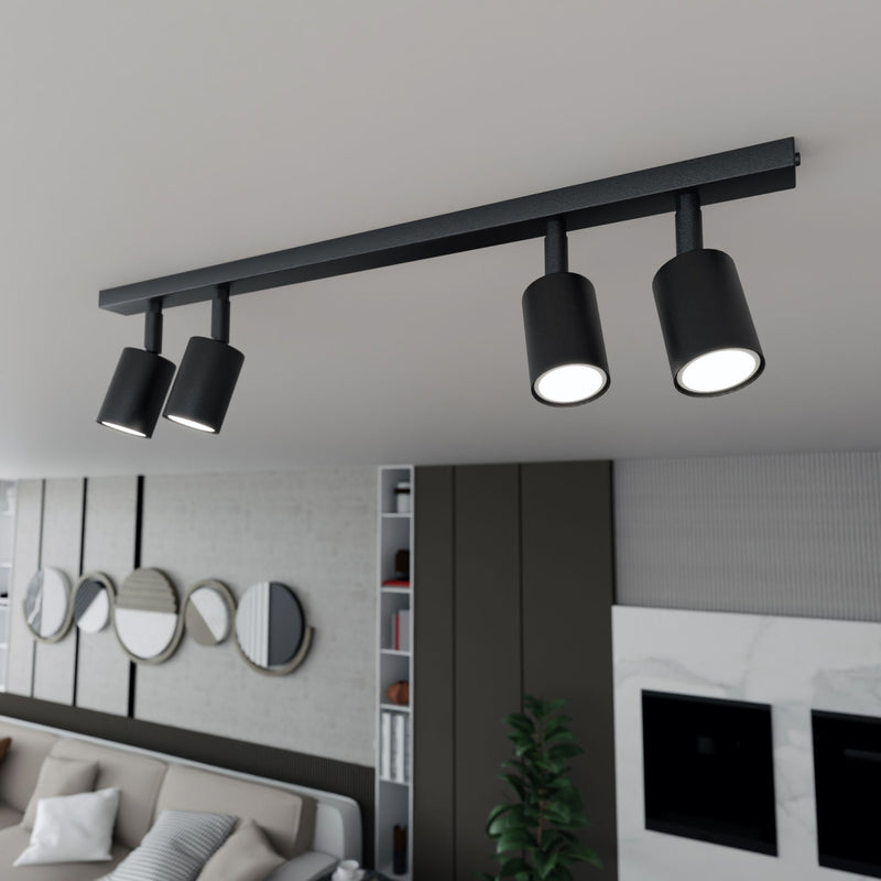 B-Ware Flash Deckenleuchte Deckenlampe Metall Schwarz 4 Flg Wohnzimmer Beleuchtung - 5901738928510
