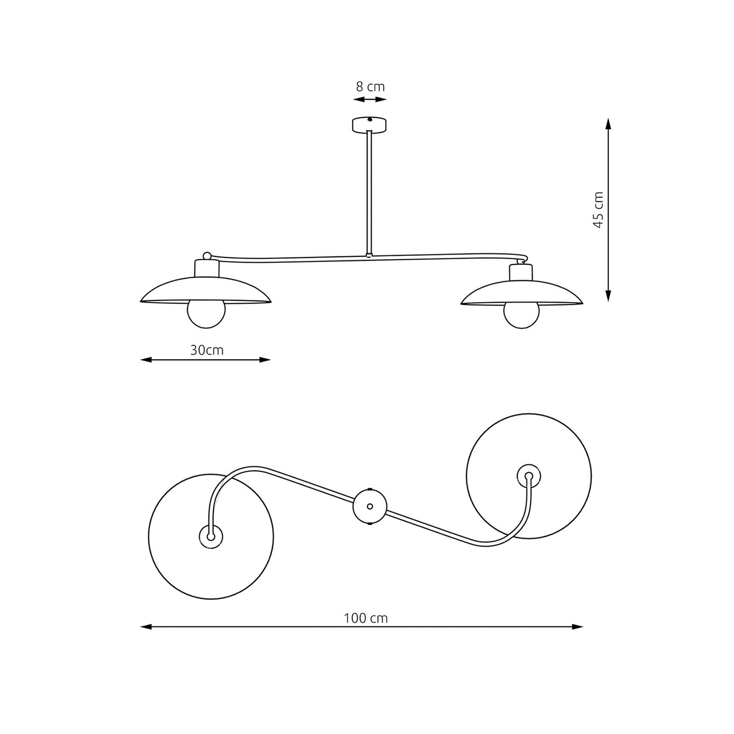 Foster Deckenleuchte Lampe Led Schwarz Metall 2 Flammig 100 Cm Beleuchtung Lampe B-Ware - 5901738929654