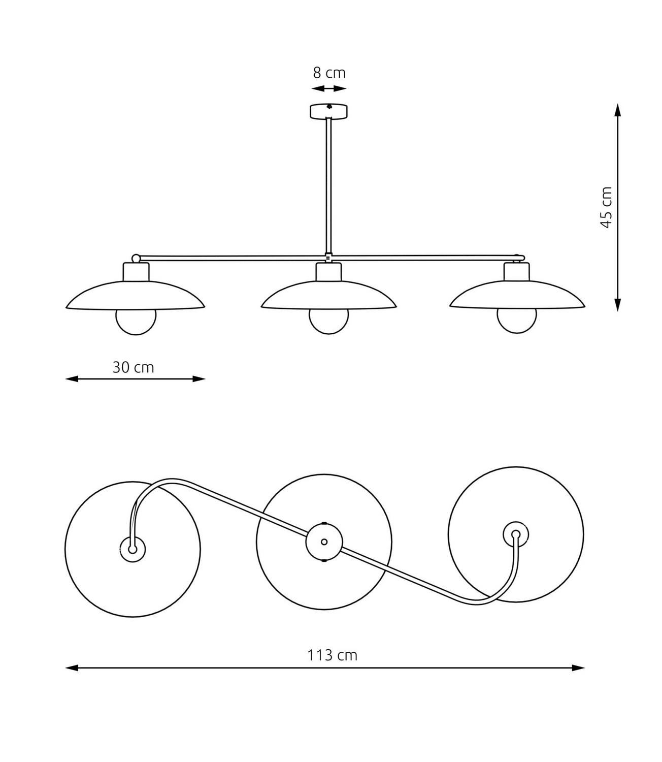 Kaja Kaja Deckenleuchte Foster Hängeleuchte Deckenlampe 113cm Weiß Metall E27 B-Ware - 5901738929685