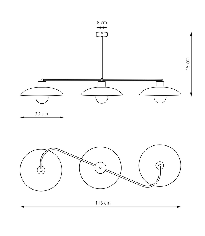 Kaja Kaja Deckenleuchte Foster Hängeleuchte Deckenlampe 113cm Weiß Metall E27 B-Ware - 5901738929685