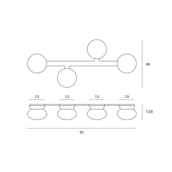 Miloox By Sforzin Deckenleuchte Fuji Deckenlampe Deckenlicht Leuchte 4 Flammig B-Ware - 8050612948926