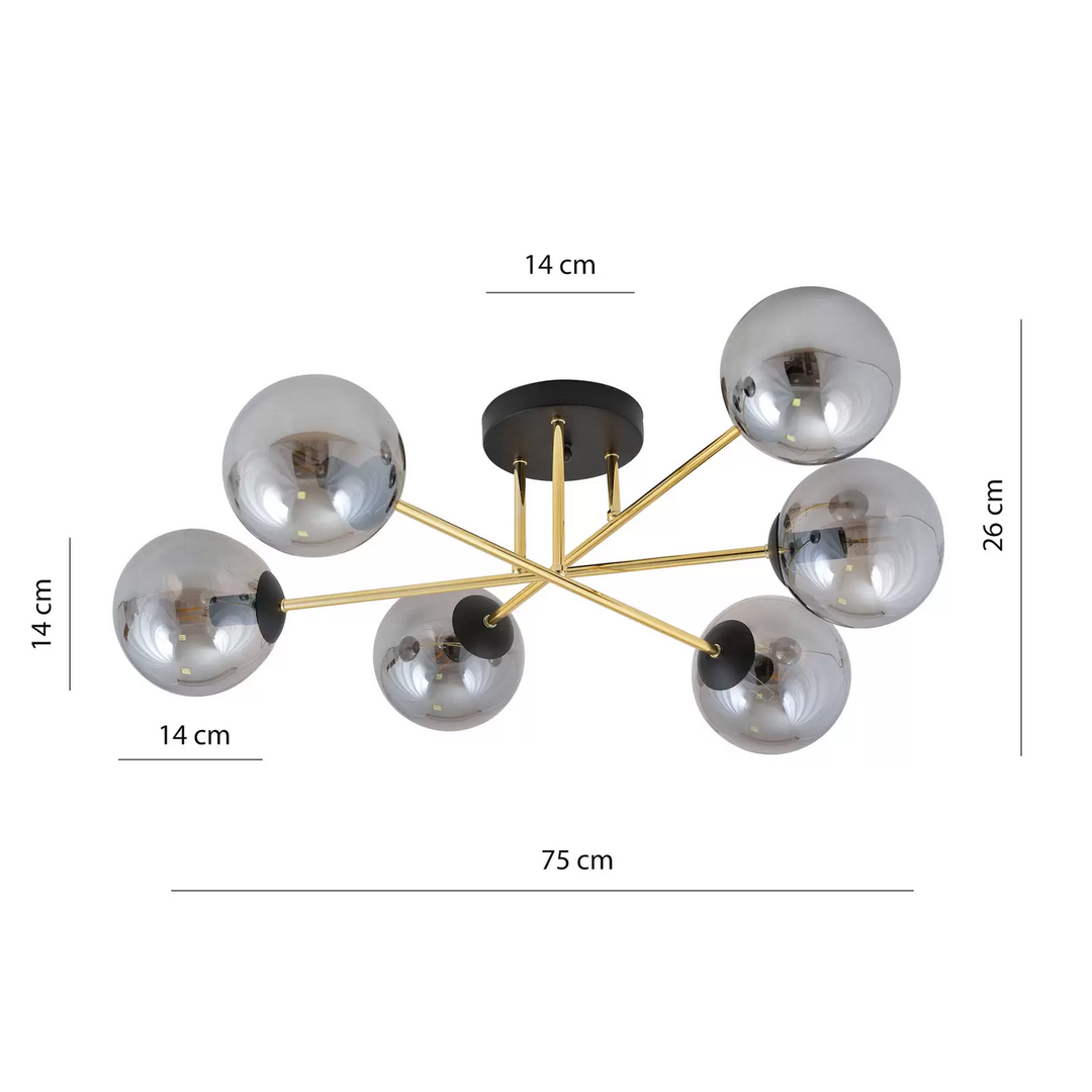 Euluna Deckenleuchte Glassy Schwarz/Opal Deckenlampe Lampe Licht Leuchte Spot B-Ware