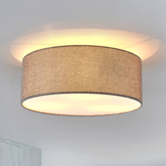 B-Ware Lindby Deckenlampe Deckenleuchte Leuchte Lampe Ip20 40 W Henrika Aus Grauem Stoff - 4251096516036