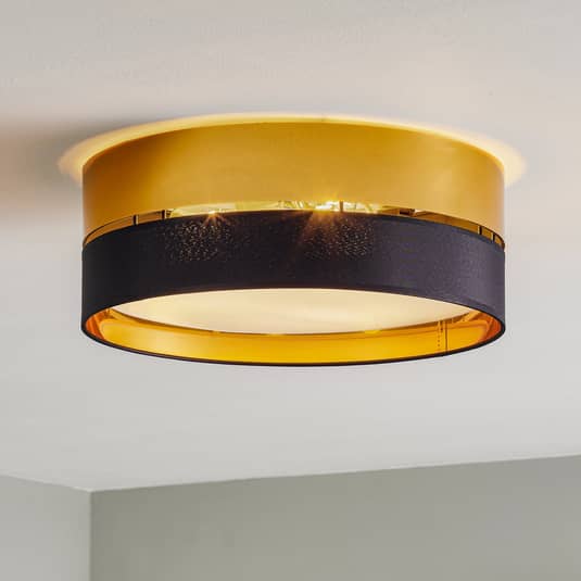 Euluna Deckenleuchte Hilton LED Lampe dimmbar schwarz-gold Ø45cm 3-flammig - 5901780541804