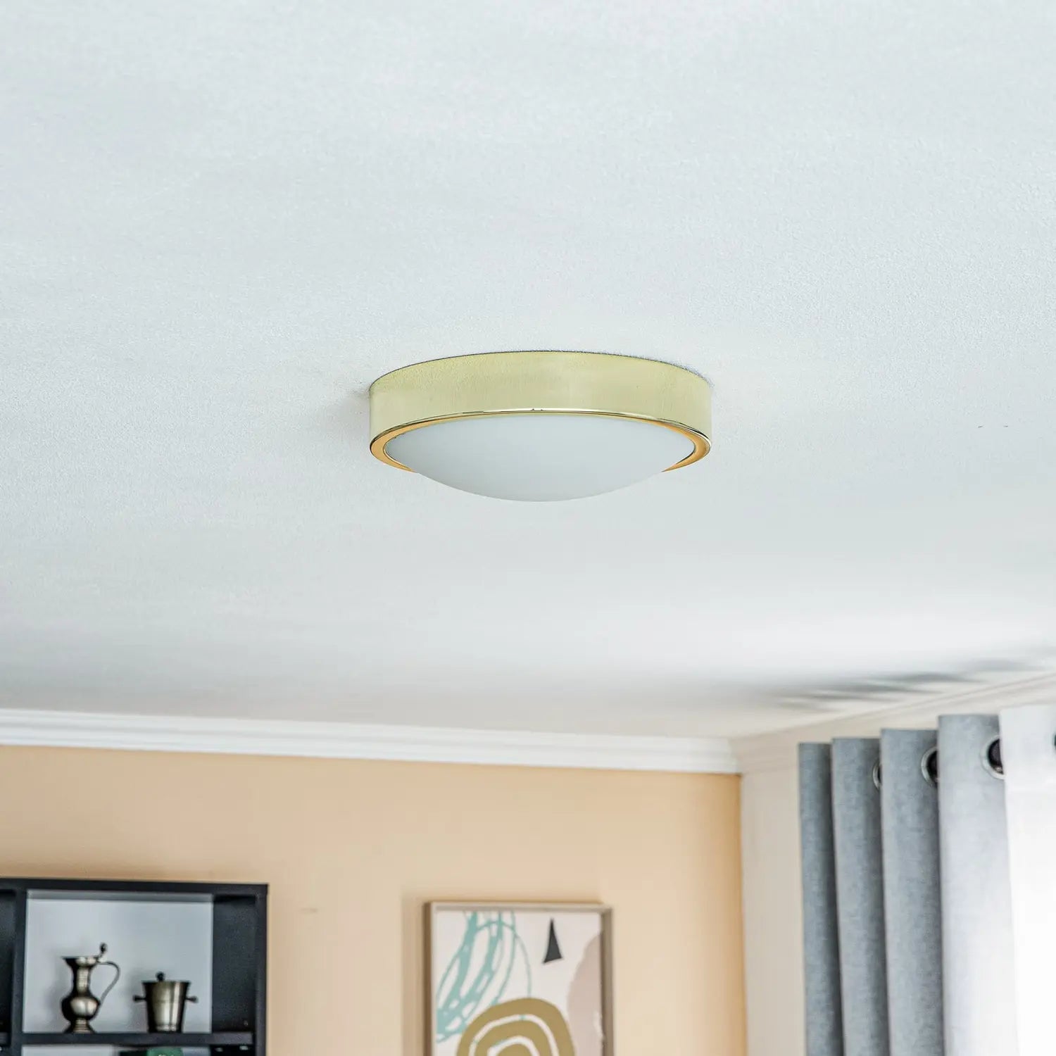 B-Ware Deckenleuchte Jaris Deckenlampe Glas Leuchte Lampe Gold Dimmbar E27 Led ø 26 Cm - 5907687444293
