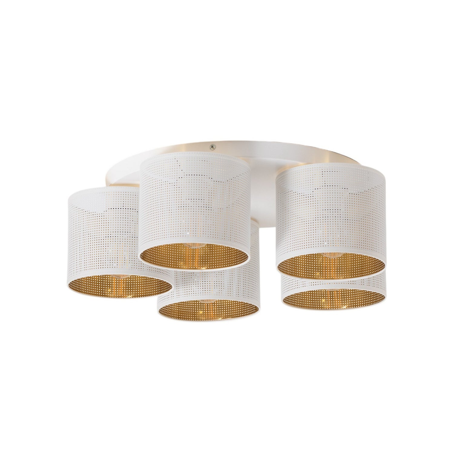 B-Ware Deckenleuchte Deckenlampe Jovin Weiß Gold Fünf Schirme Wohnzimmer Esszimmer - 5907565952636
