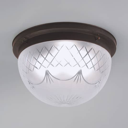 Berliner Messinglampen Deckenlampe Karolin Verzierter Glasschirm Deckenlampe B-Ware - 4043783506082