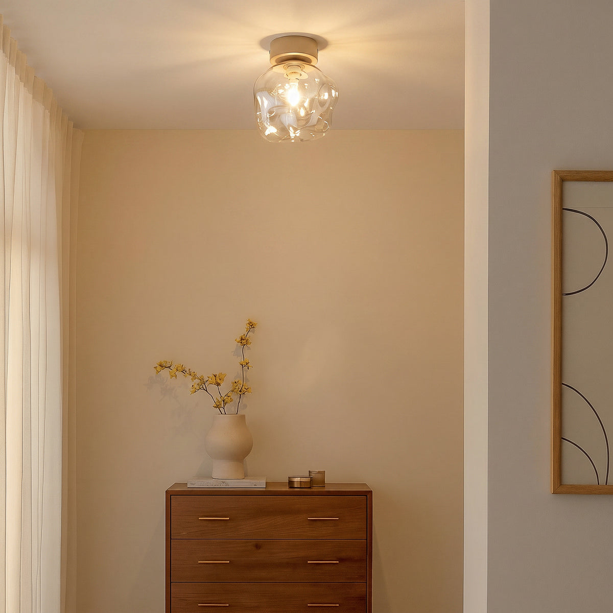 Lava Deckenleuchte Deckenlampe Glas Sand Cognac Wohnzimmer Esszimmer Flur Küche - 5906135111046