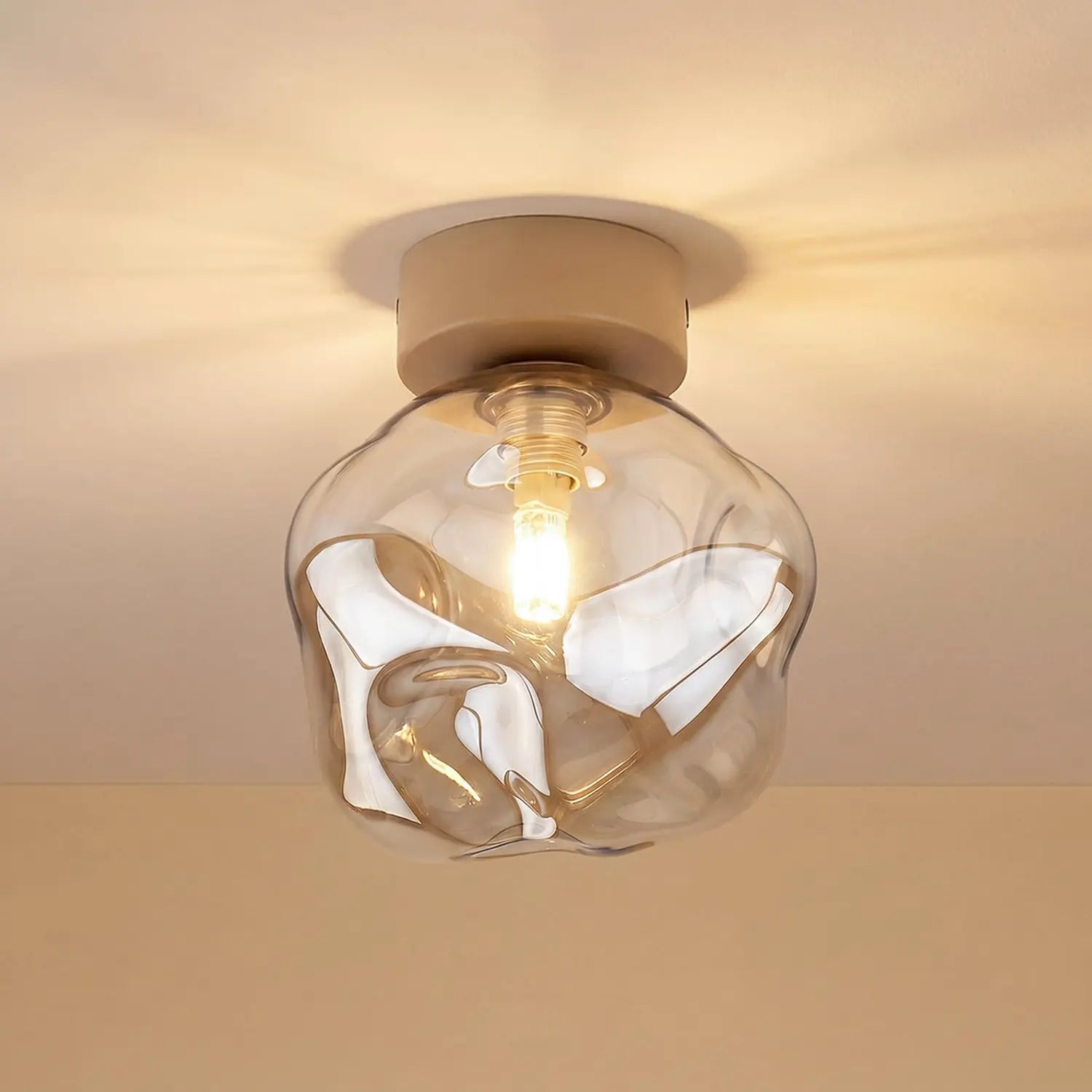 B-Ware Lava Deckenleuchte Deckenlampe Glas Sand Cognac Wohnzimmer Esszimmer Flur Küche - 5906135111046