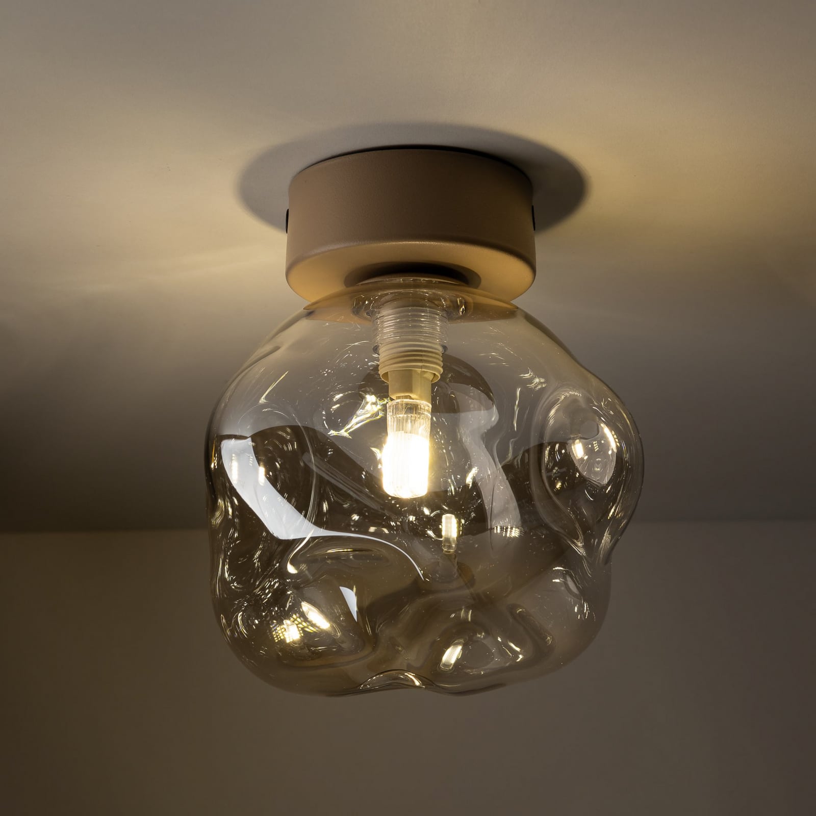 Lava Deckenleuchte Deckenlampe Glas Sand Cognac Wohnzimmer Esszimmer Flur Küche - 5906135111046