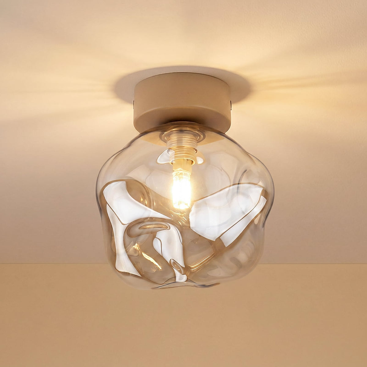 Lava Deckenleuchte Deckenlampe Glas Sand Cognac Wohnzimmer Esszimmer Flur Küche - 5906135111046