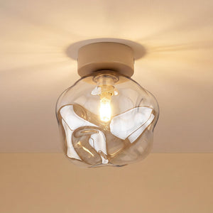 B-Ware Lava Deckenleuchte Deckenlampe Glas Sand Cognac Wohnzimmer Esszimmer Flur Küche