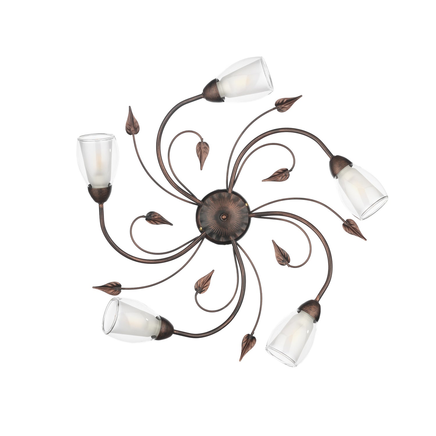 B-Ware Liliana Deckenleuchte Lampe Metall Schwarz Rotgold Wohnzimmer Esszimmer Glas - 8030626546080