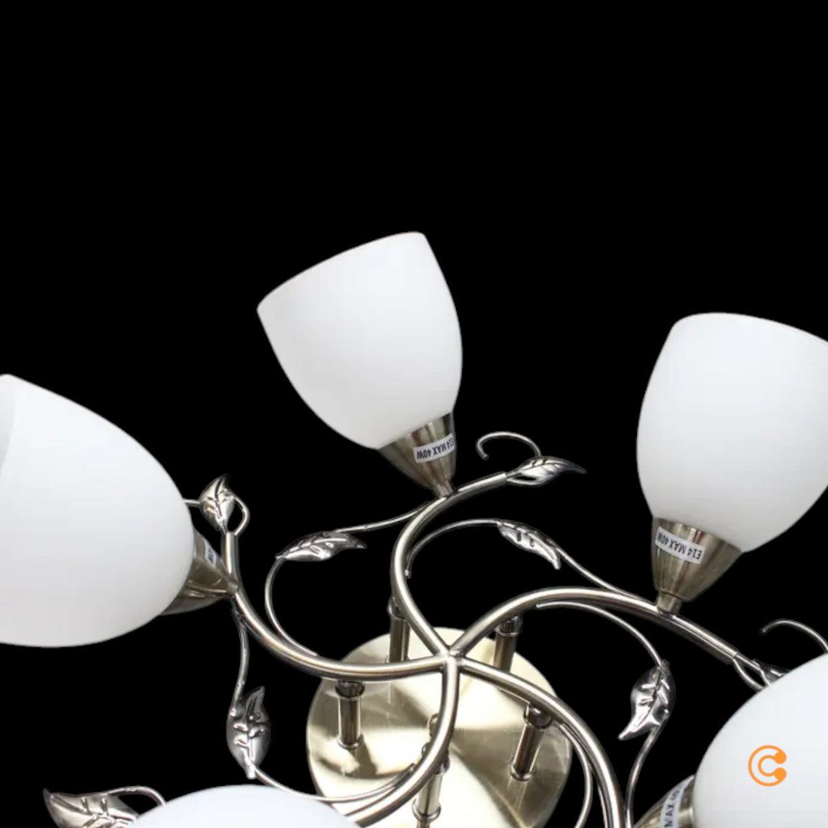 Deckenleuchte Lampe Licht Lindby Thaddeus Wohnraum Nickel Weiß 5-flammig - 4251096570021