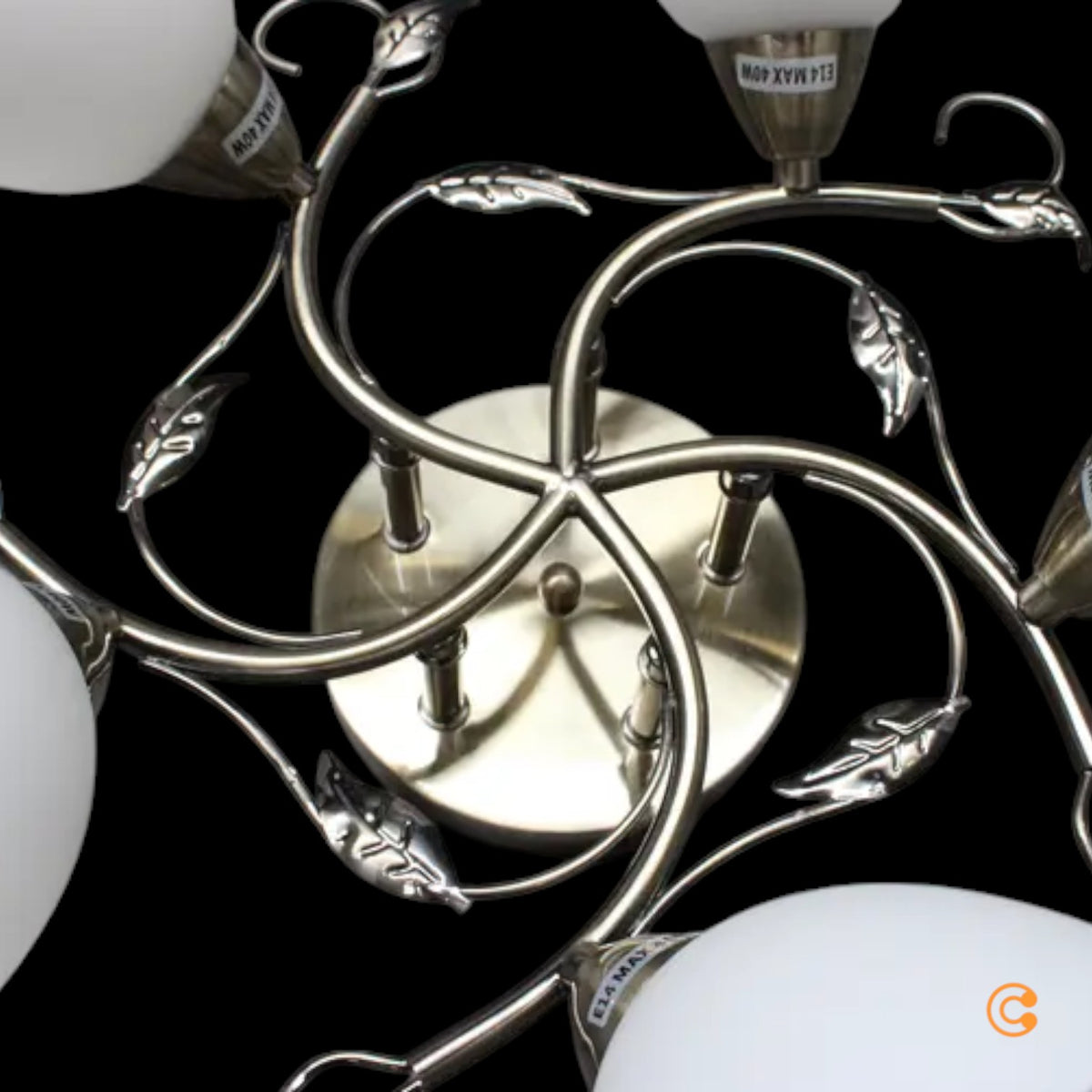 Deckenleuchte Lampe Licht Lindby Thaddeus Wohnraum Nickel Weiß 5-flammig - 4251096570021
