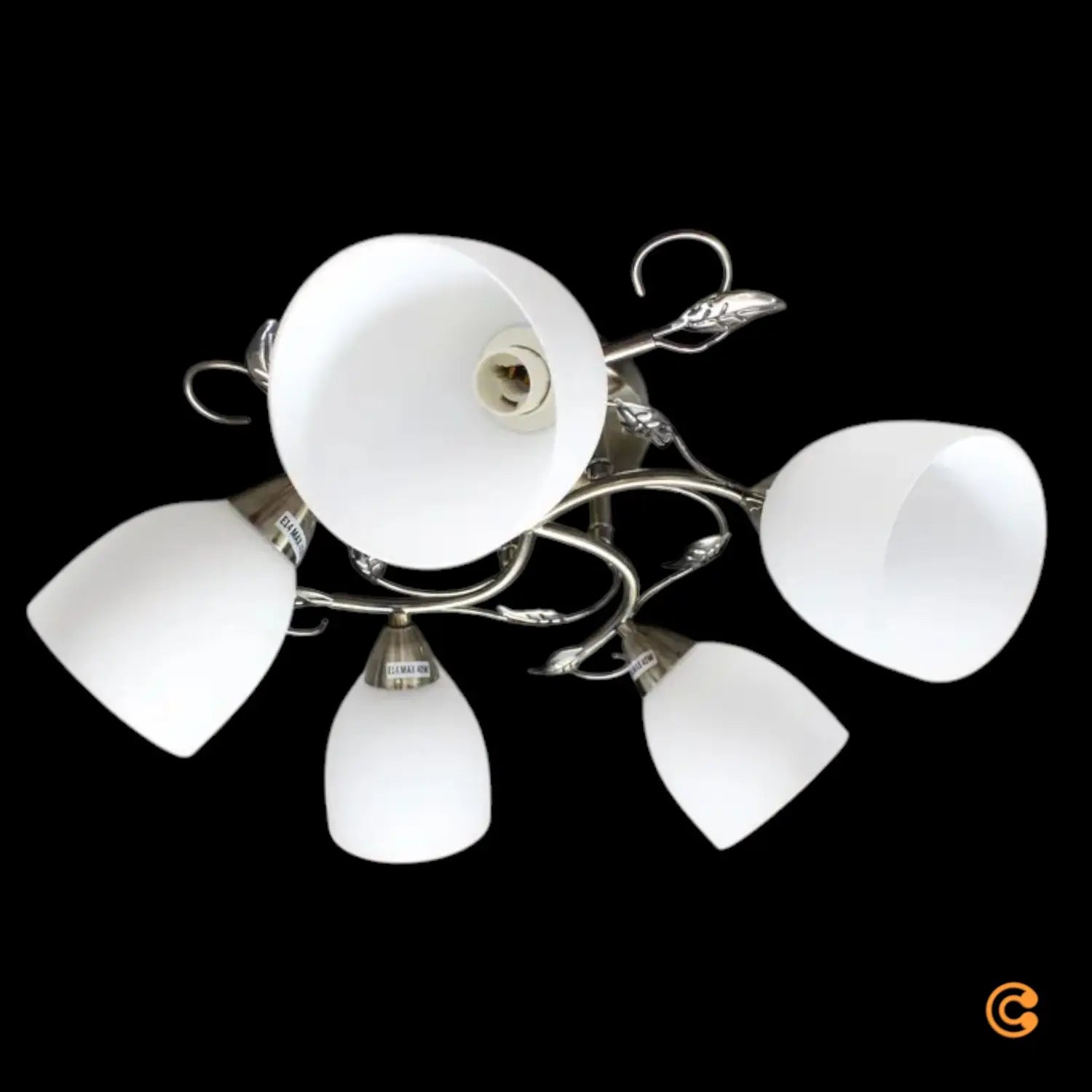 B-Ware Deckenleuchte Lampe Licht Lindby Thaddeus Wohnraum Nickel Weiß 5 Flammig - 4251096570021