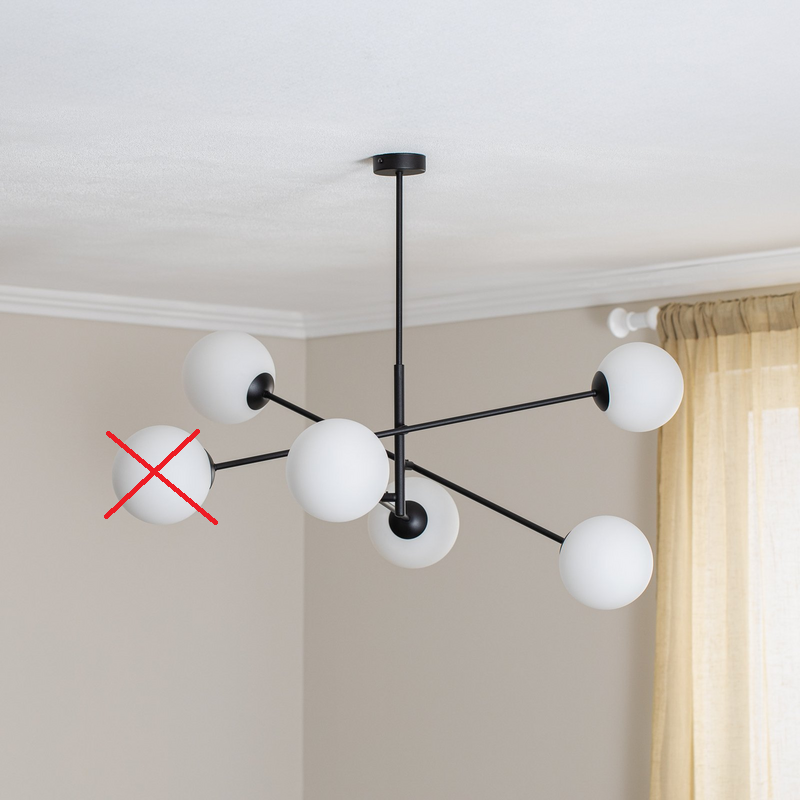 Deckenleuchte Linear schwarz/opal sechsflammig Deckenlampe Lampe SIEHE TEXT/FOTO - 5901738923591