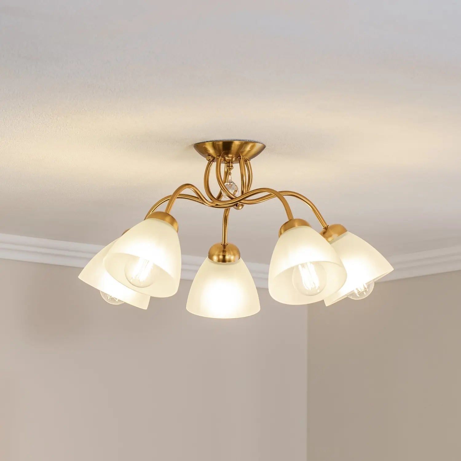 B-Ware Deckenleuchte Miranda Deckenlampe Deckenlicht Leuchte Lampe Fünfflammig Messing - 5907687443579