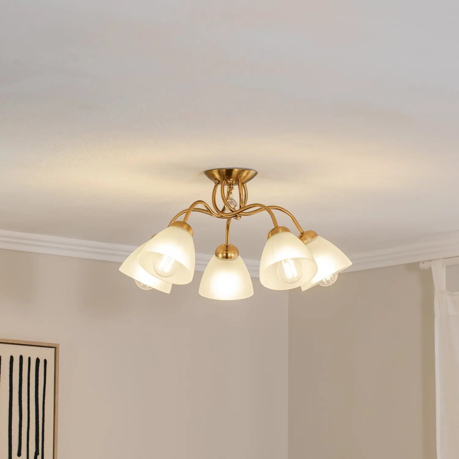 B-Ware Deckenleuchte Miranda Deckenlampe Deckenlicht Leuchte Lampe Fünfflammig Messing - 5907687443579