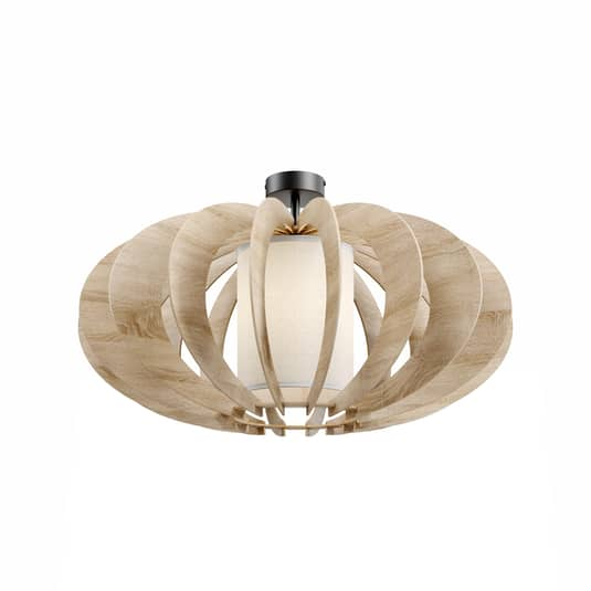 B-Ware Euluna Deckenlampe Modern A L Mit Holz Lamellen ø 60 Cm Deckenlampe Lampe E27281