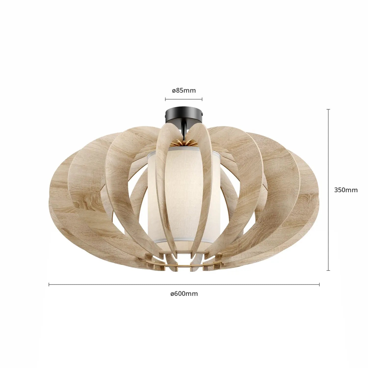 B-Ware Euluna Deckenlampe Modern A L Mit Holz Lamellen ø 60 Cm Deckenlampe Lampe E27 - 5902335267798