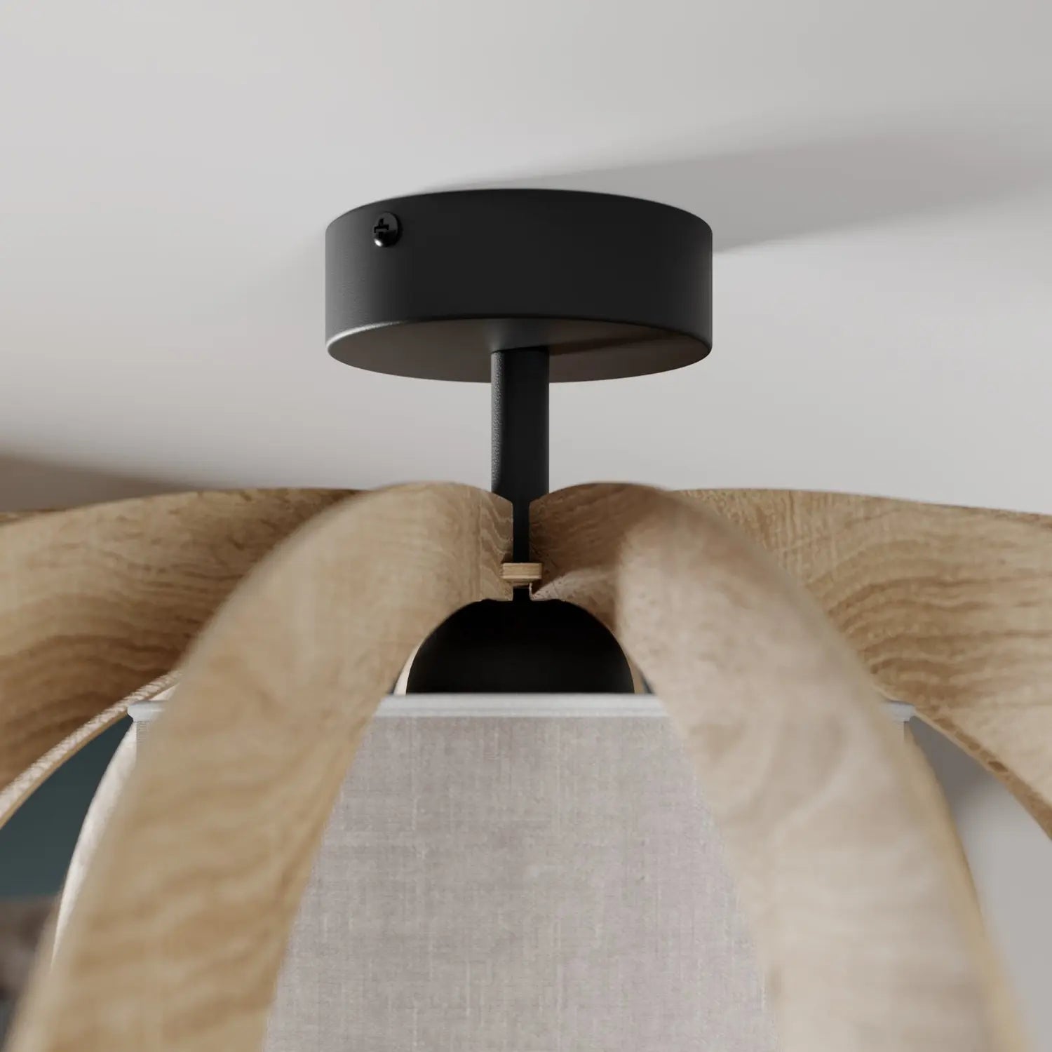 B-Ware Euluna Deckenlampe Modern A L Mit Holz Lamellen ø 60 Cm Deckenlampe Lampe E27 - 5902335267798
