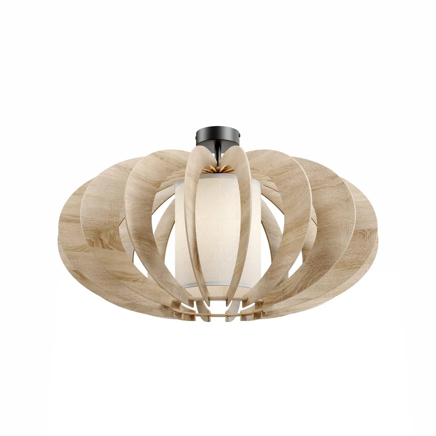 B-Ware Euluna Deckenlampe Modern A L Mit Holz Lamellen ø 60 Cm Deckenlampe Lampe E27 - 5902335267798