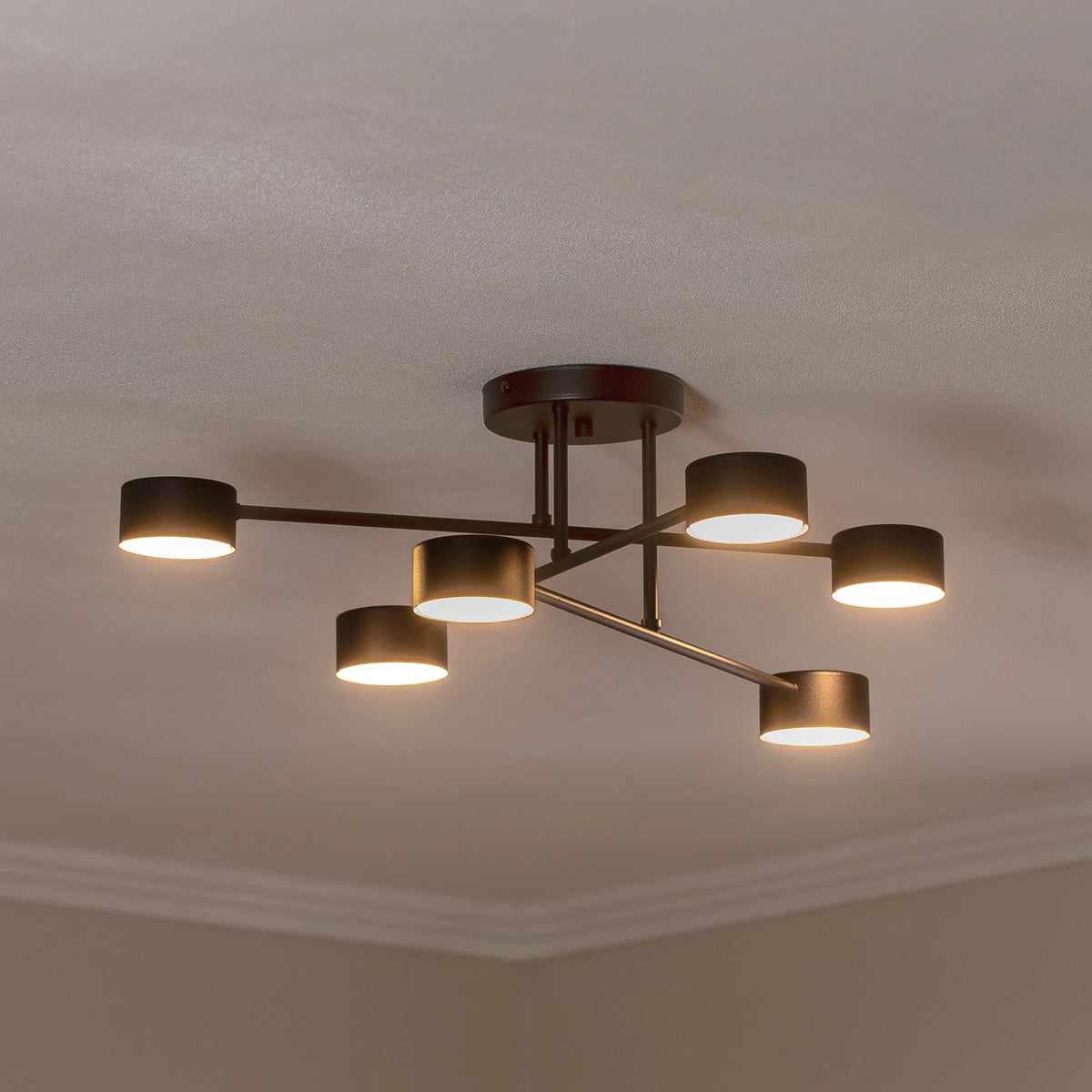 emibig Deckenleuchte Modus 6 Stahl sechsflammig GX53 schwarz Lampe Leuchte S216 - 5901738929715