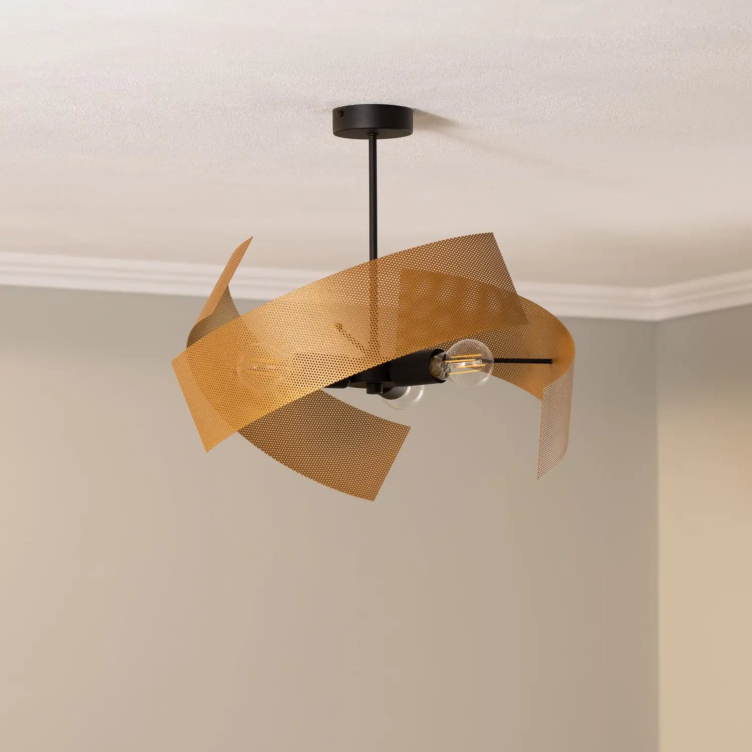 B-Ware Euluna Deckenleuchte Deckenlampe Moira Gold Schwarz Metall 3 Flammig Dimmbar - 4251911787818