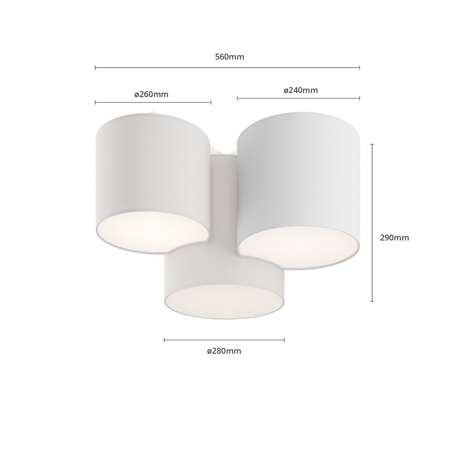 Euluna Deckenlampe Deckenleuchte Lampe Leuchte Mona Led Dreiflammig Weiß Metall B-Ware - 5901780534417