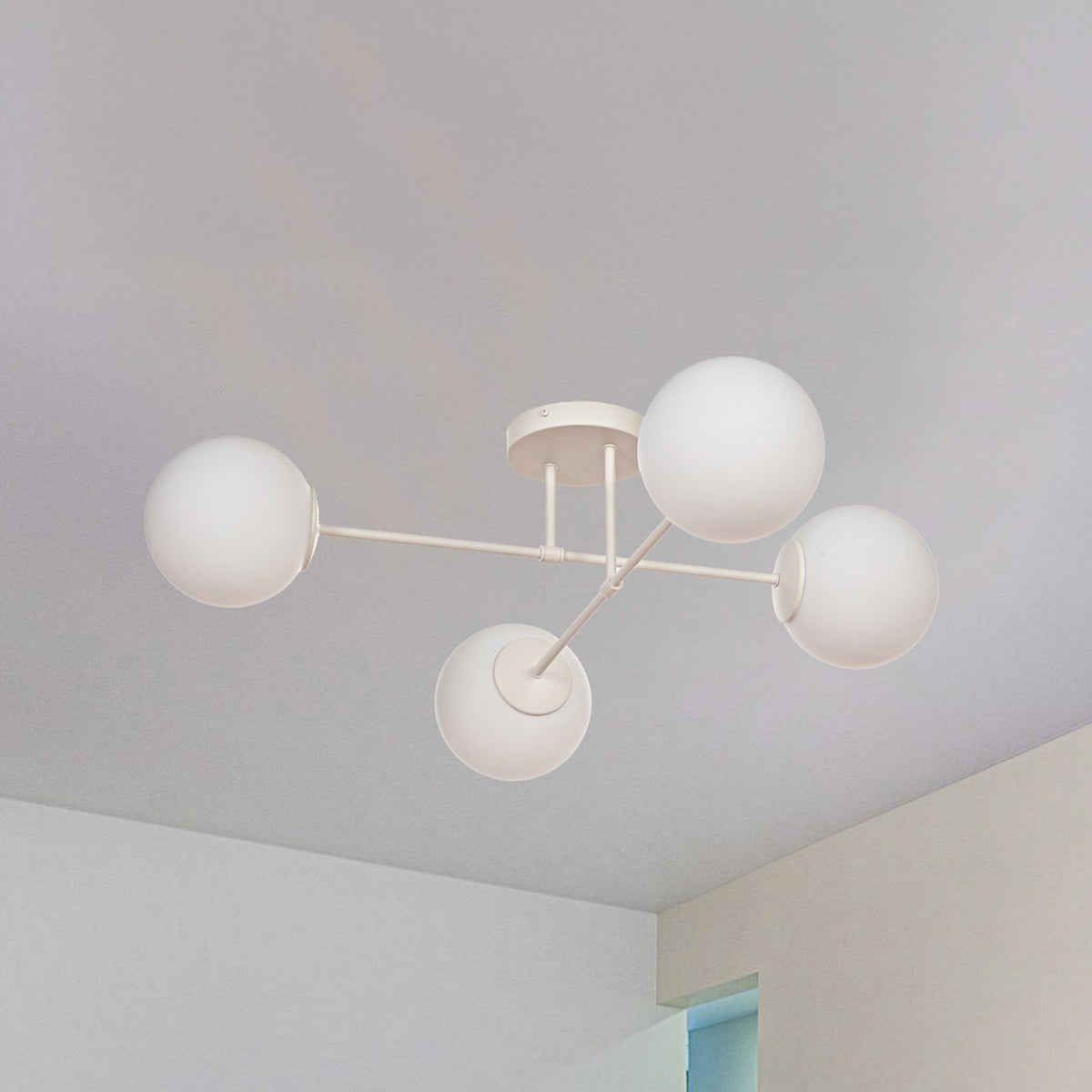 Moon Deckenleuchte Deckenlampe Glas Metall sand Deckenbeleuchtung Wohnzimmer - 5902349236421