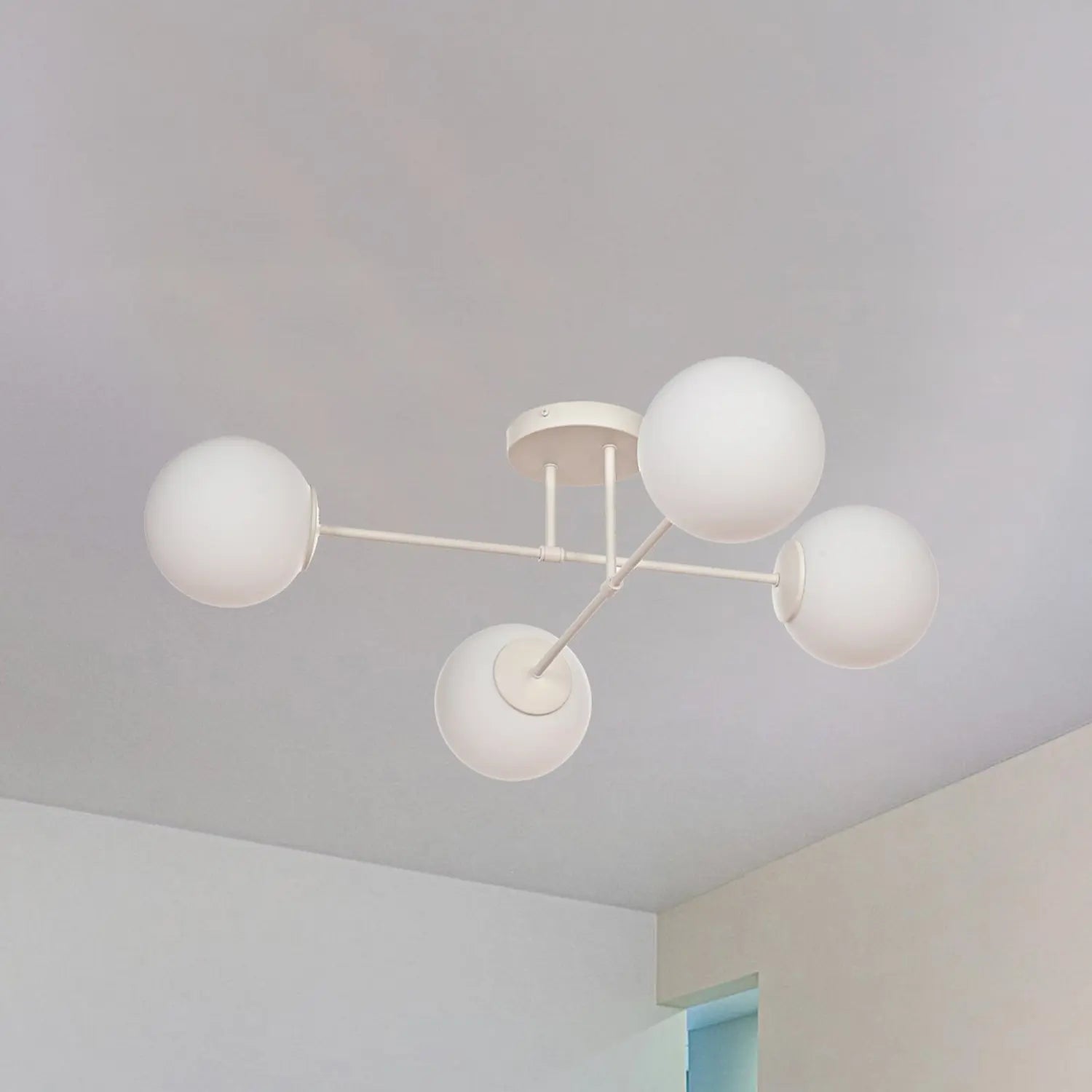 B-Ware Moon Deckenleuchte Deckenlampe Glas Metall Sand Deckenbeleuchtung Wohnzimmer