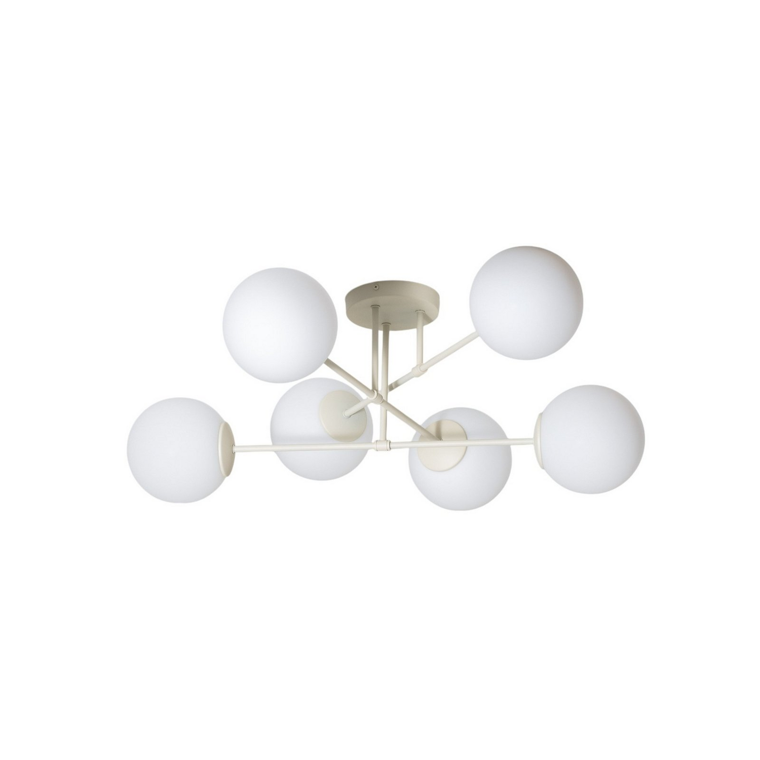 B-Ware Helam Deckenleuchte Lampe Moon E27 Sandfarben Glas 87cm 6 Flammig Dimmbar - 5902349236414